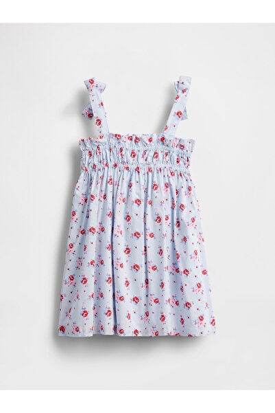 GAP Kız Bebek Çiçek Desenli Fırfırlı Kemerli Elbise