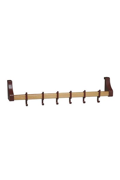 Homelux Hook for door, plastic, 6 hangers, white