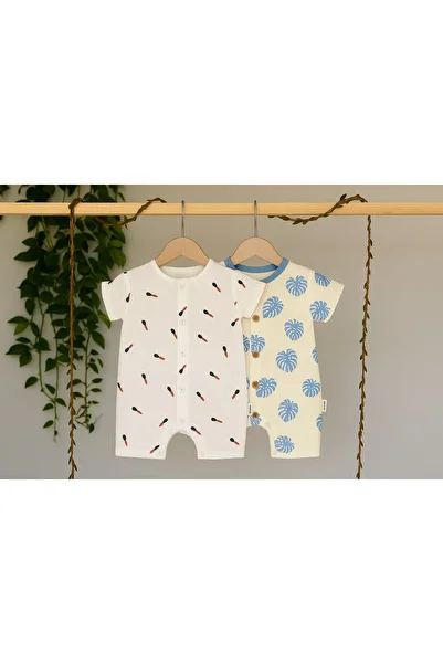 HEPSİ BEBEK 100% Organic Cotton Muslin Baby 2-Piece Jumpsuit – Summer Thin Jumpsuit