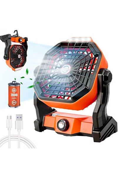 Lazım Shop Taşınabilir Dış Mekan Fanı Led Işıklı Ev Vantilatörü
