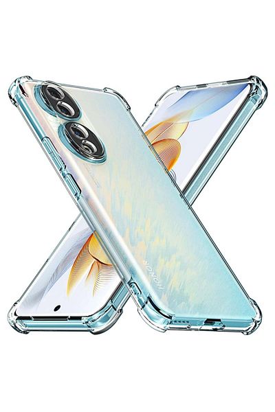 SKYDDAR INNOVATION Case for Honor 90 Pro, Shockproof Clear from Silicone Slim, Transparent, sticker set