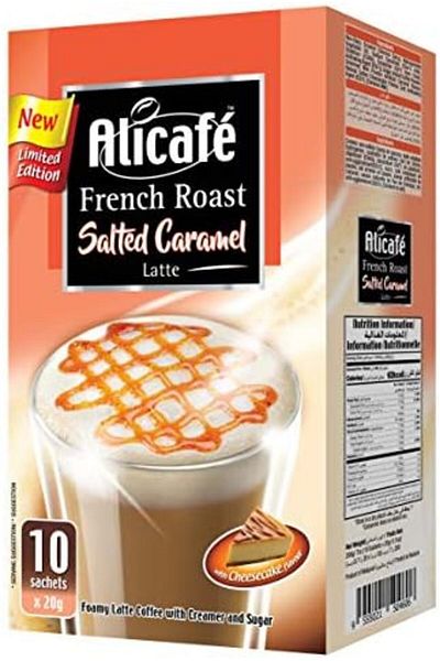 ALICAFE French Roast Salted Caramel Latte Instant Coffee Box 20G (10 Sticks)