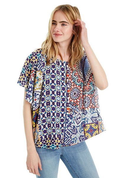 Desigual Viscose blouse with various prints Agadir, Multicolor, S