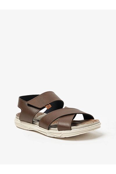 MOLEKINHO Pre Teen Boys Sandals With Back Strap Camel | Made In Brazil