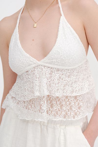 Addax Μπλούζα με δαντέλα Halter B324