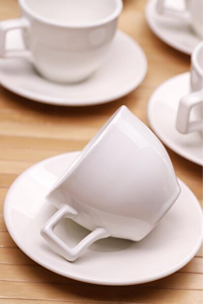 Atbyhome Nordic Ceramic 6-Piece Coffee Cup Set – White