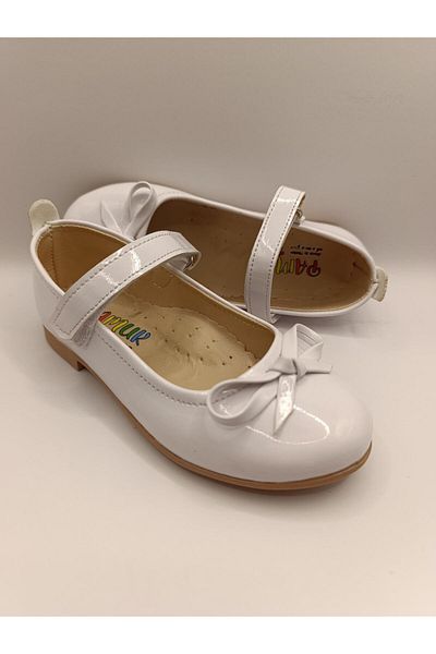 Bukond Girl's Patent Leather Non-Slip Sole Moustache Ballerinas