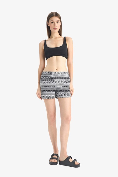 DeFacto T5232 Black Ethnic Patterned Swim Shorts-Fall in Love