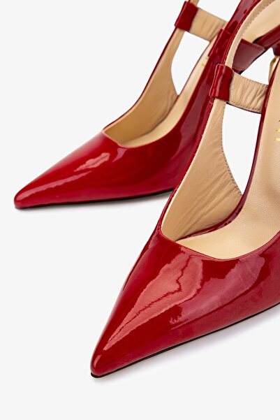 Valmenti Kadın Kırmızı Rugan Topuklu Ayakkabı