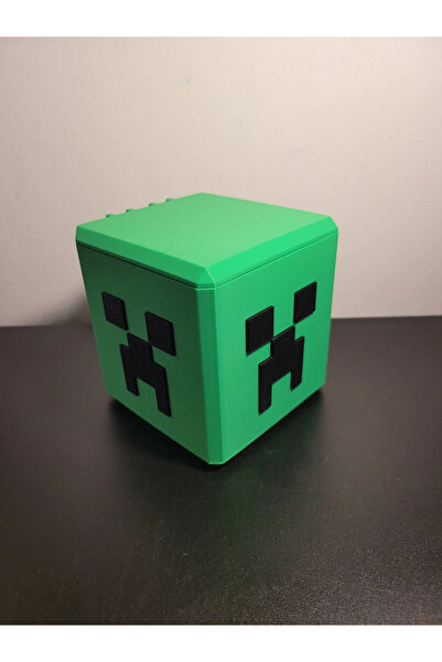 EX POL3526 Minecraft Creeper Açılır Kapanır Kapak Kutu Box Yeşil 10cm