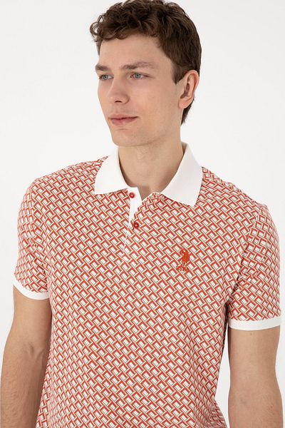 U.S. Polo Assn. Men's Regular Fit Polo Neck Powder Patterned T-Shirt 50311937-Vr042