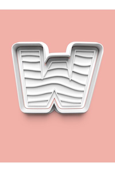 AKTASTORE قالب كوكيز على شكل حرف W منقوش وقالب عجينة السكر