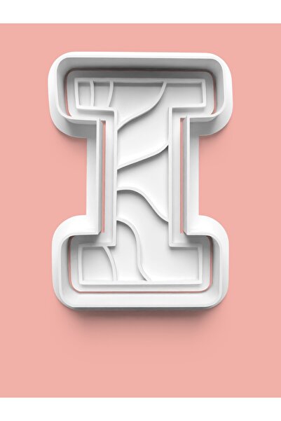 AKTASTORE قالب كوكيز على شكل حرف I منقوش وقالب عجينة السكر