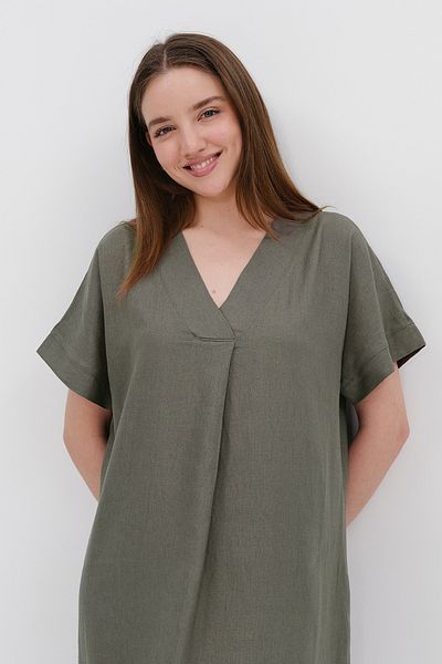Addax Linen Blend Midi Dress E3131