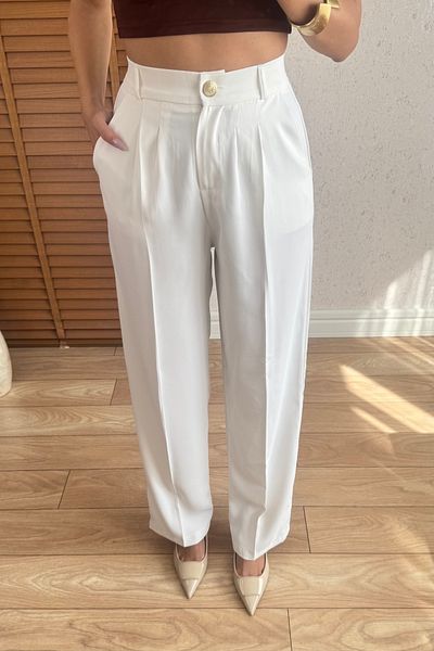 Mucios Pantaloni Palazzo cu detaliu cu nasturi aurii