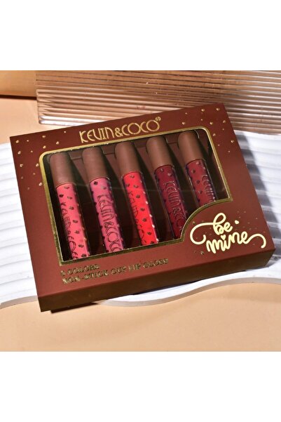 Flippy Lipstick Set, KEVIN & COCO, Be Mine 5 Colors, 14.4 x 10.9 x 2.5 cm, Pink/Red