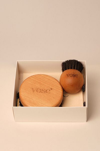 Vose Rounded Black Body Brush and Black Ball Facial Brush Set