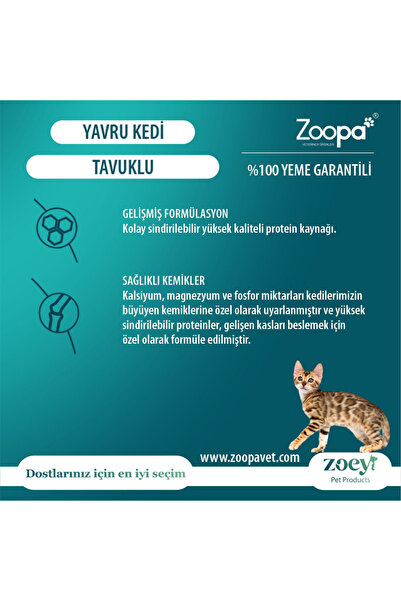 Zoey Tavuklu Yavru Kedi Maması 15 KG