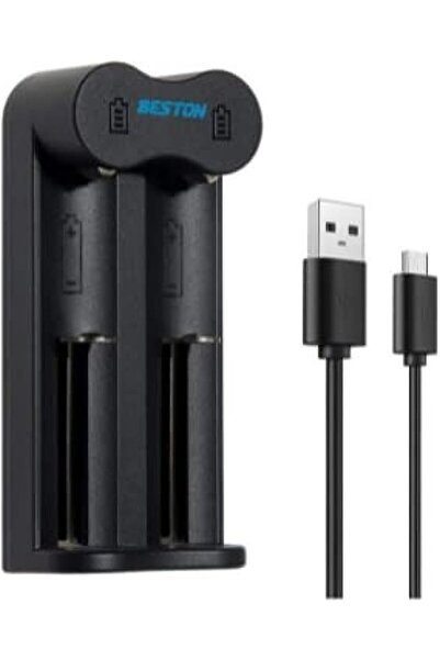 Beston شاحن USB سريع لبطارية ليثيوم أيون 18650 3.7 فولت