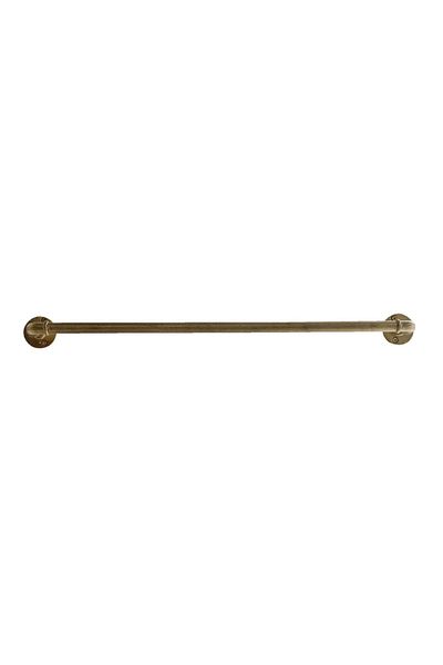 Clayre & Eef Wall-mounted towel holder in antique golden iron 62x8x5 cm