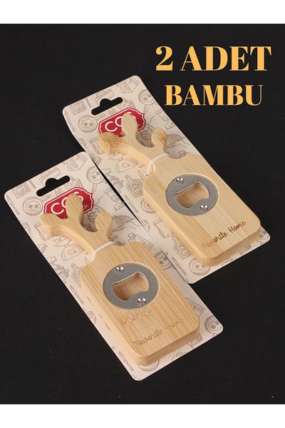 Leila 2 Pieces Bamboo Leaf Model Cap-Bottle Opener