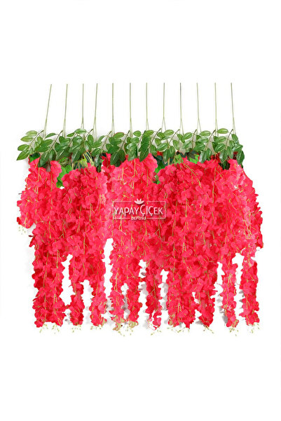 Yapay Çiçek Deposu Yapay Sarkan Akasya Çiçeği 80-110 cm Fuşya 12li Paket