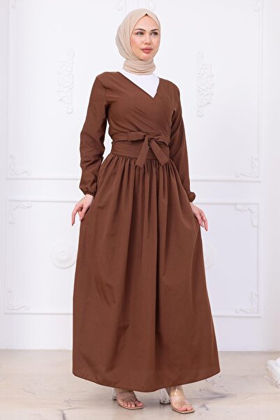 hafsamina Σετ Φούστα με Κορδόνι Καφέ HM2752