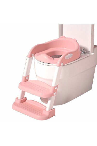 Linovit Capac de toaletă pentru copii cu scară, Plabil, 38 x 40 x 47 cm, roz,...