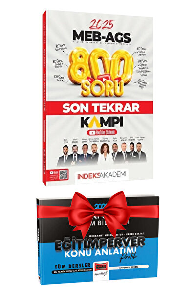 İndeks Akademi 2025 MEB AGS 800 Soru Son Tekrar Kampı+ Hediye Eğitimperver Ko...