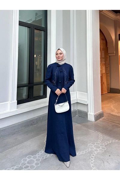 Cardella Stone Embroidered Design Jacket and Gilet Dress Suit Hijab Matching Dress Jacket Suit