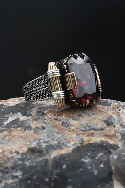 Prestige Kımızı Baget Zirkon Taşlı Yüzüğü 925 Ayar Gümüş 901883