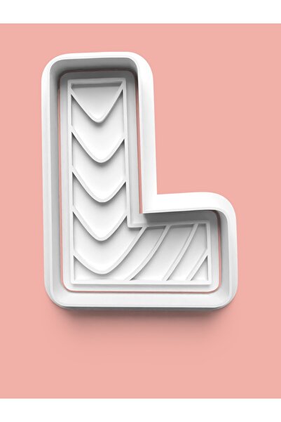 AKTASTORE قالب كوكيز على شكل حرف L منقوش وقالب عجينة السكر