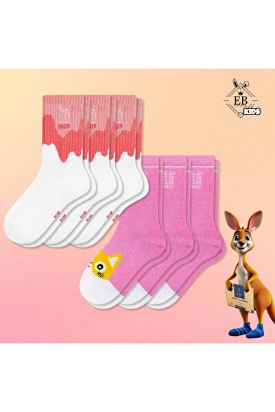 EB Prime Детски чорапи за момичета | "Изненади" Кутия № 6 | 6 чифта | Бели, Р...