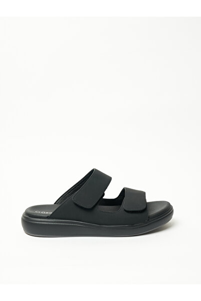 Geoomnii صنادل عربية رجالية سوداء | صنع في الهند