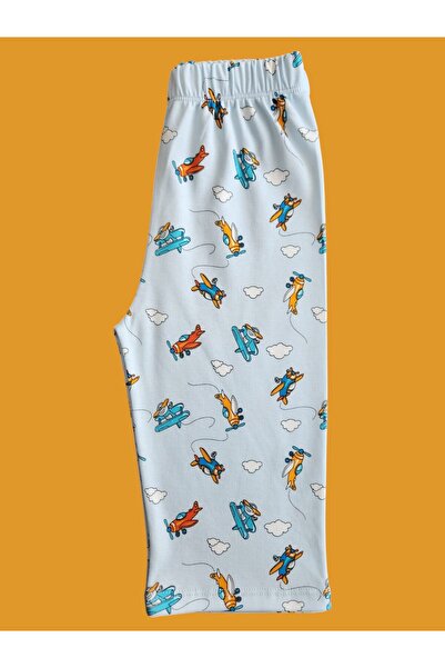 çamaşır bahçesi kendinize iyi bakın Set Capri pentru băiat 100% bumbac # printedchildcapritakim # cloudpatternlitakım # grădina de rufe