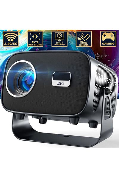 Linomag Smart Projector Linomag®, Android 11, 4000 Lumens, 1080p, WiFi 2.4G/5G, BT 5.2, Silver/Black