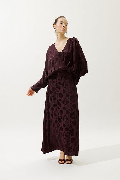 Manuka FUSTA JACQUARD SATIN ROSA CLARE