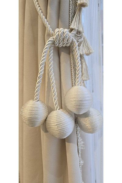 Perdehome -Curtain Accessory Satin 4 Ball Brocol