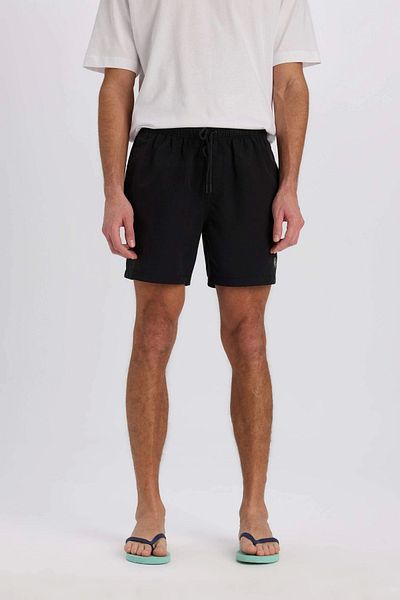 DeFacto N0131 Black Mesh Lined Short Length Swim Shorts