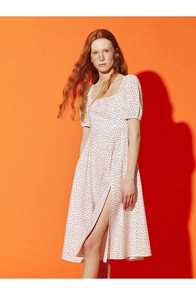 LC Waikiki Xside Square Neck Floral Women's Dress