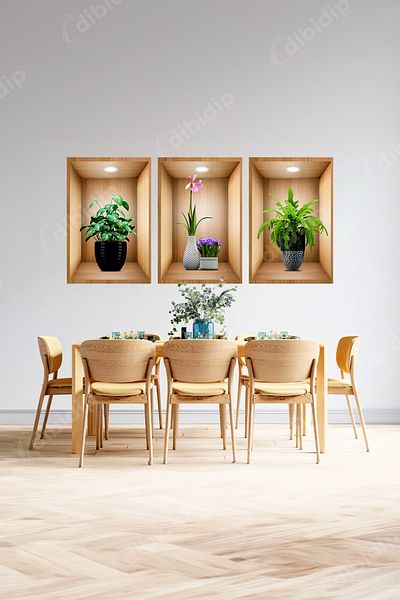 CMT 🖼️ 3D Flower Vase Wall Sticker