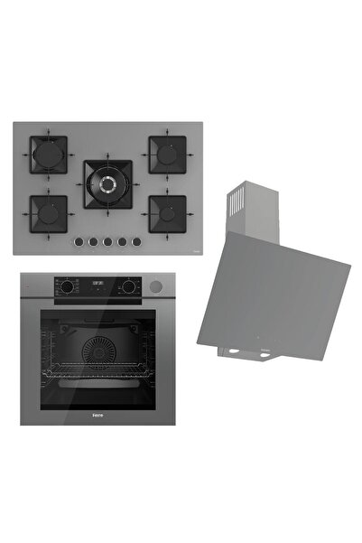Ferre STEAMART-FRYART-SILENTART Serisi Gri Set (SS038 + QEP64CPR +D079-SA ) -...