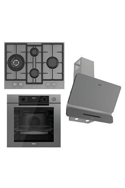 Ferre STEAMART-FRYART-SILENTART Serisi Gri Set (ED078 + QEP64CPR +D082-SA ) - Döküm Izgara / 67 cm O