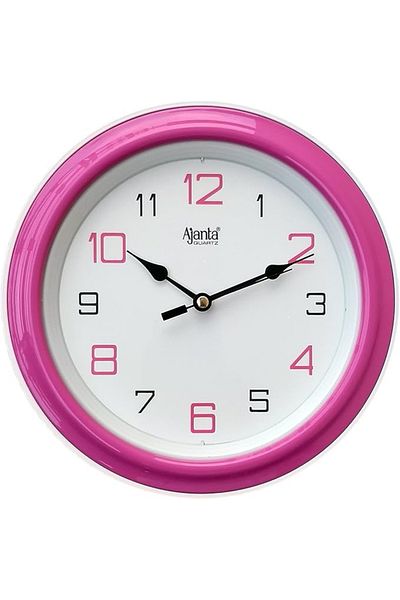 ajanta Abstract Plastic Round Analog Wall Clock (20.5 Cm X 20.5 Cm X 3.5 Cm, Pink)