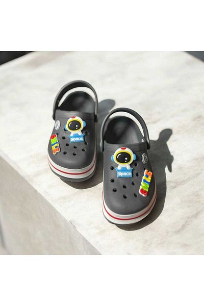 gigigiyim Printed Boy's Sandals-Slippers Gray