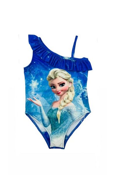 Melomio Baby Kids Elsa Patterned One Shoulder Uv Protection Girl's Swimsuit