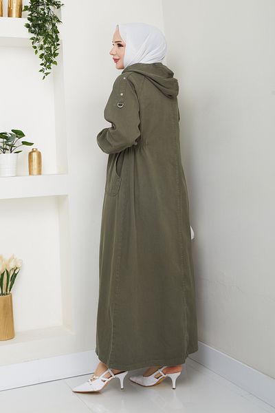 Pamuk Butik Women's Drawstring Waist Detailed Hooded Cap