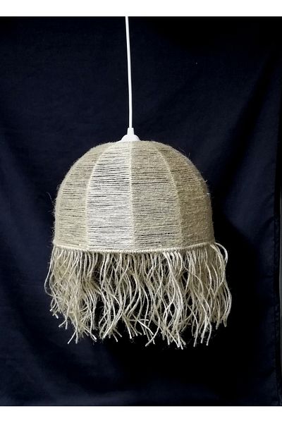TEKAY AYDINLATMA Jute Rope Knitted Tassel Rustic Chandelier