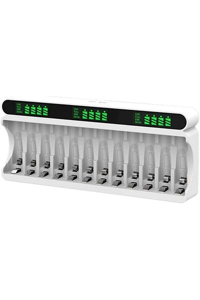Beston C9025L Charger for 12 Batteries of 1.2V AA and AAA Batteries