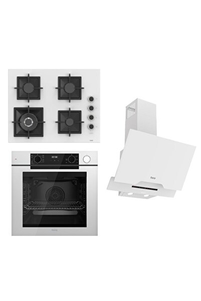 Ferre STEAMART-FRYART-SILENTART Serisi Beyaz Set (SC406-WFA + QEP64CB +D064-SA ) - Döküm Izgara / 65